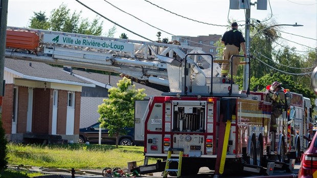 Incendie sur la rue Morin à Rivière-du-Loup 