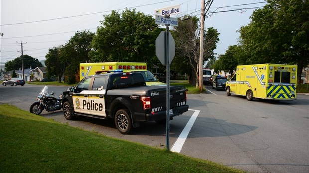 Accident sur la rue du Patrimoine à Cacouna