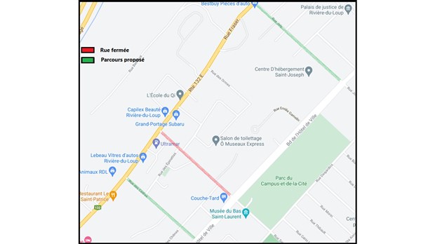 Entrave de la rue St-Pierre pour la semaine du 9 aout