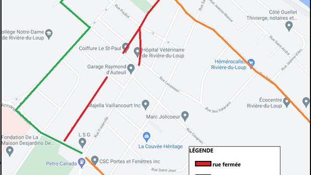 Début du chantier de réfection des rues Fraserville et Saint-Paul ce lundi