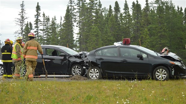 Accident sur la route 185 à Saint-Hubert-de-Rivière-du-Loup