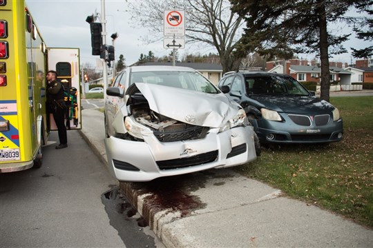 Accident sur le boulevard de Hôtel-de-Ville à Rivière-du-Loup