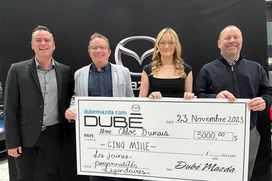 Dubé Mazda soutient une «jeune personnalité légendaire»