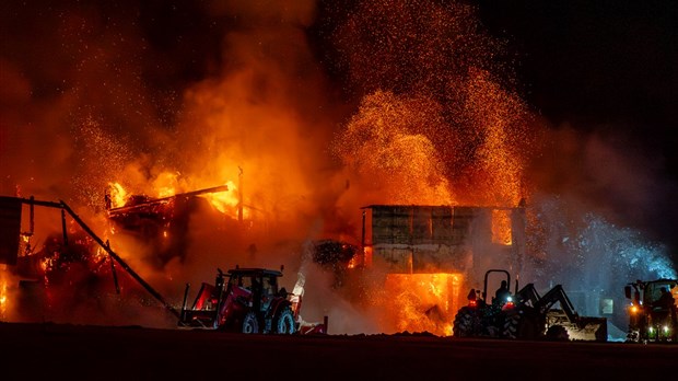 Incendie dans un bâtiment agricole à Cacouna