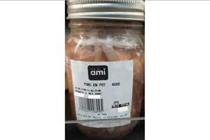 Mauvais étiquetage de porc en pot