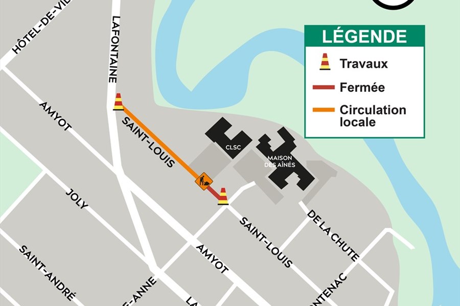 Une portion de la rue St-Louis sera complètement entravée 