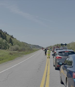 Sortie de route sur la 132 entre Trois-Pistoles et Notre-Dame-des-Neiges