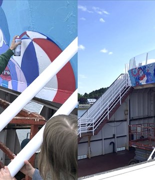 Inauguration de la murale réalisée sur le traversier l’Héritage 1