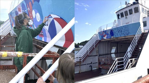 Inauguration de la murale réalisée sur le traversier l’Héritage 1