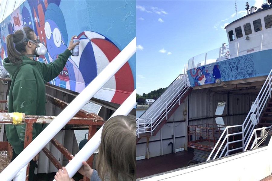 Inauguration de la murale réalisée sur le traversier l’Héritage 1